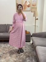 پیراهن بارداری شیردهی آستین بلند / مدل گیسو/ طرح پاپیون - Image 3